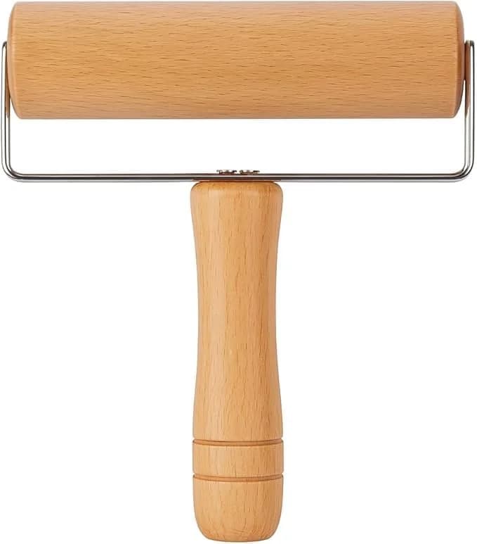 FITTO 10cm Wooden Rolling Pin - Premium Quality Baking Tool for Pastry, Dough, and Pizza - Durable, Easy to Clean, Perfect for Kids and Adults, Non-Stick Surface, Kitchen Essential