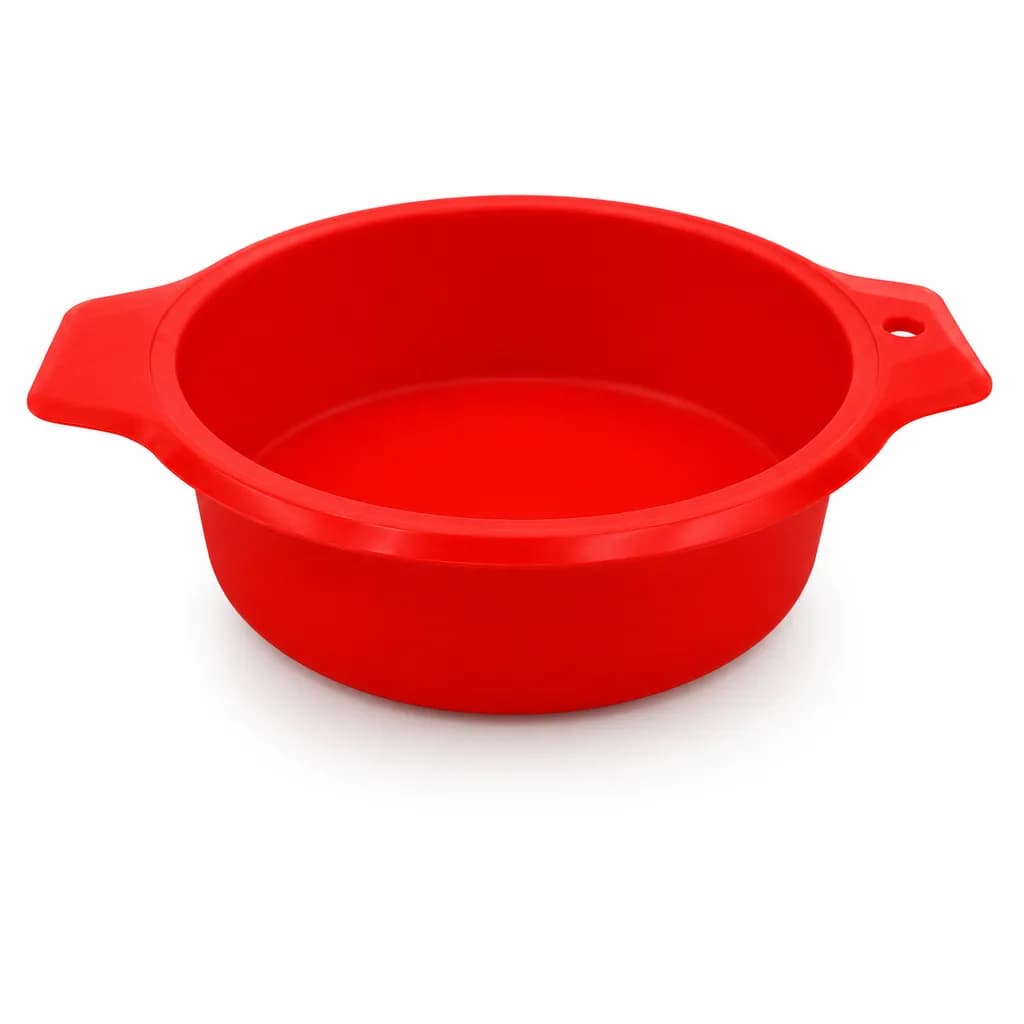 FITTO Red Round Silicone Baking Mould, 24 x 24 x 7 cm, 1 Piece