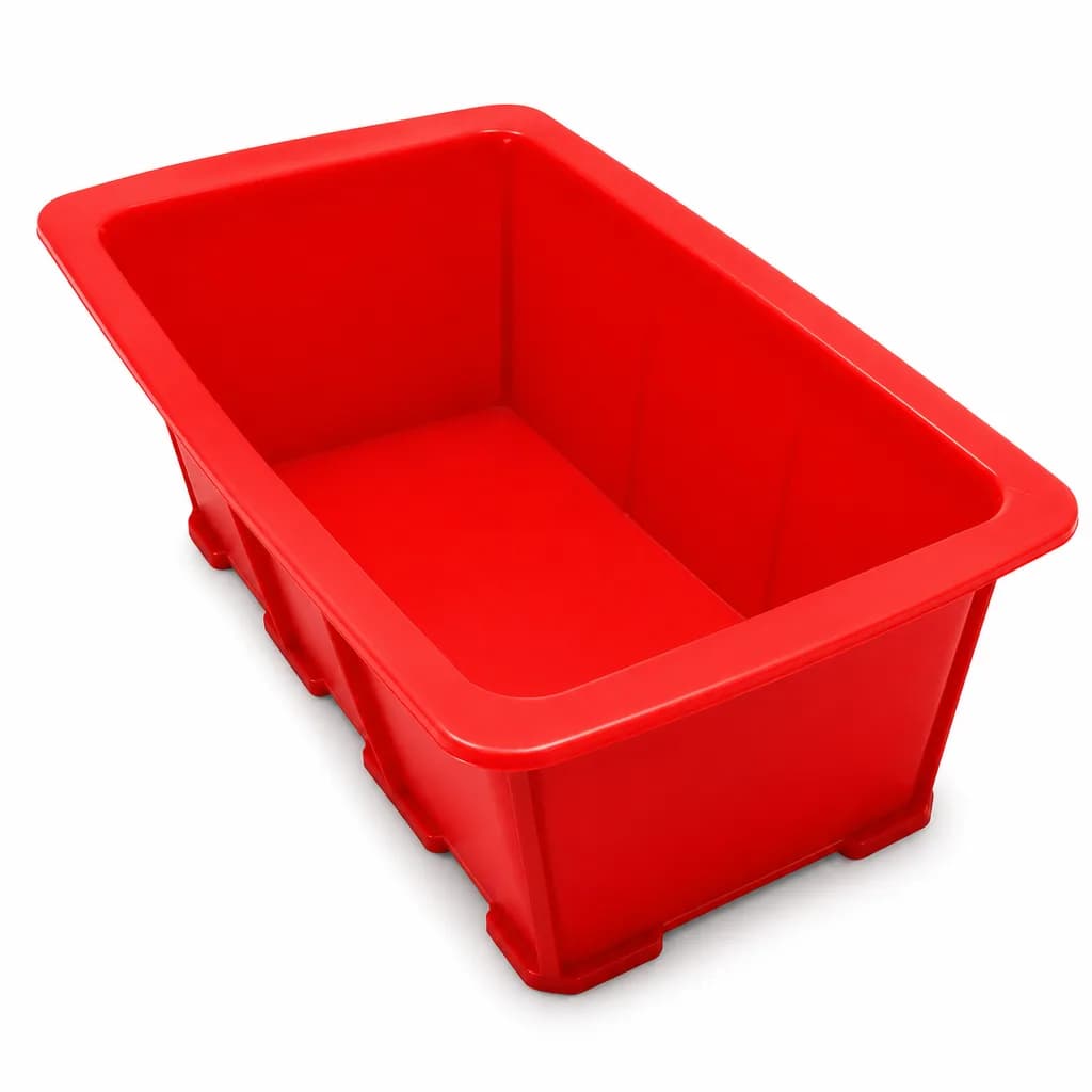 FITTO Red Rectangular Silicone Loaf Pan, 26 x 13 x 7 cm, 1 Piece
