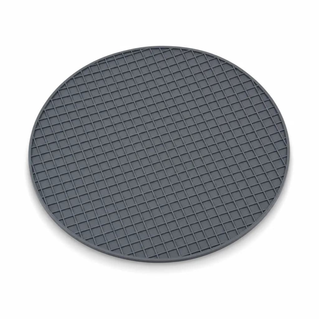 FITTO Round Silicone Mat, Textured Surface, 18 cm, Dark Grey