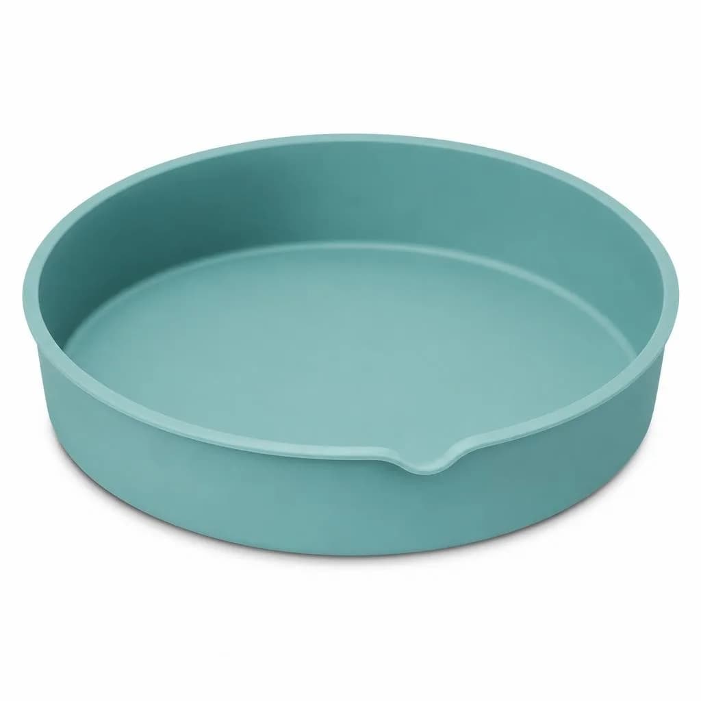Silicone Round Baking Pan - Stackable with Finger Notch, Teal, 26 cm