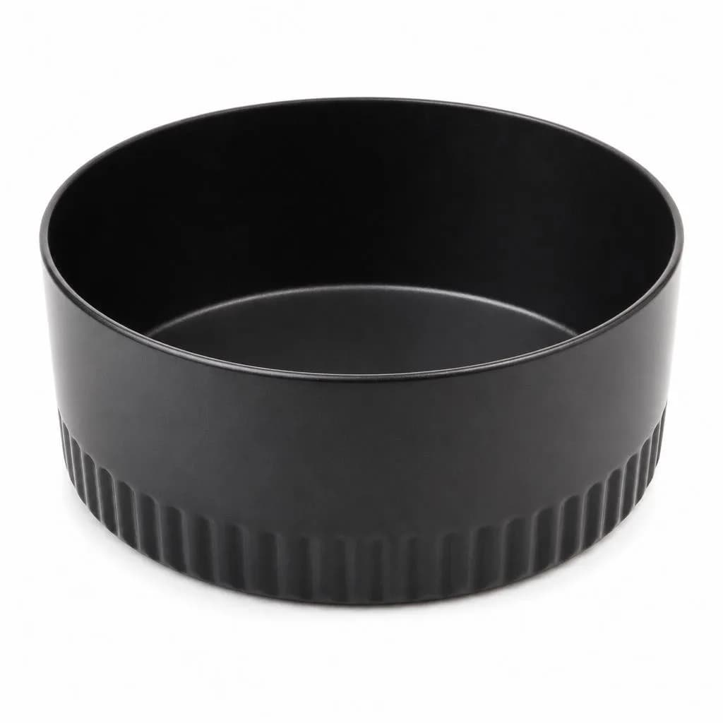 Non-Stick Deep Fluted Round Cake Pan - Carbon Steel, Black, 24 x 24 cm