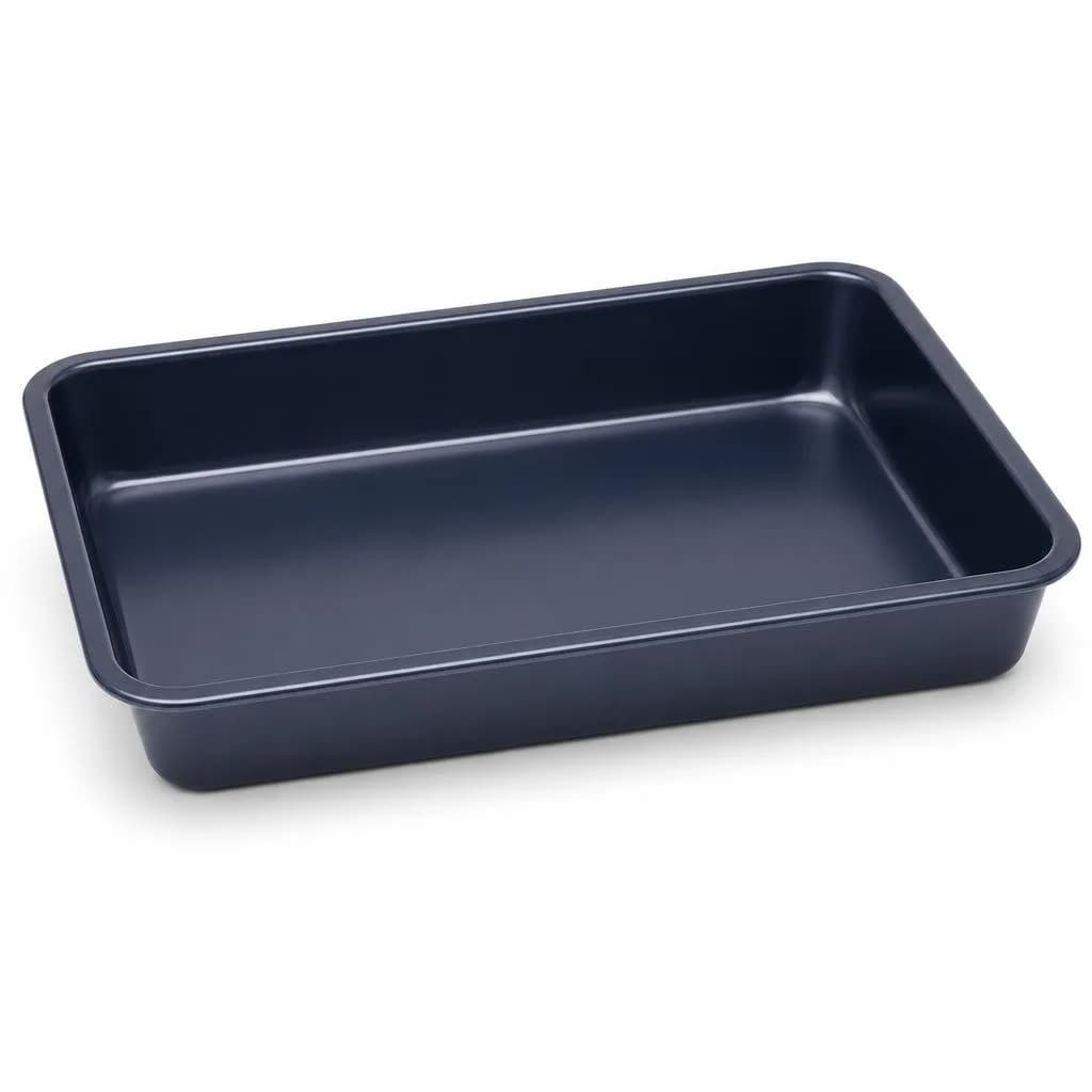 Rectangular Baking Pan - Raised Sides for Traybakes, Navy, 32 cm